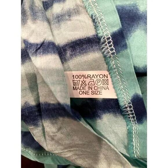 New Boho Flowy Ombre Tie Dye Beach Swim Coverup Maxi Duster Front Tie Green B500 - Picture 8 of 14